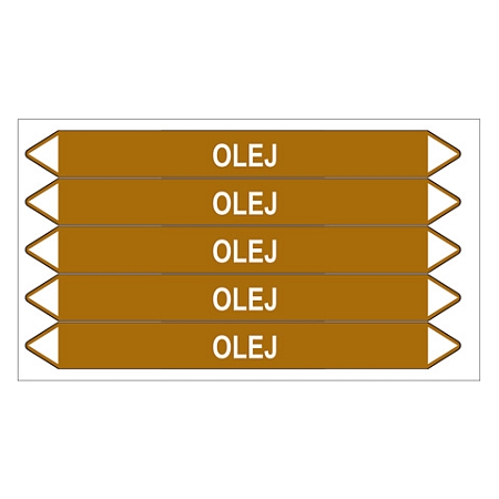 Značení potrubí, olej,5 ks, 150 × 12 mm